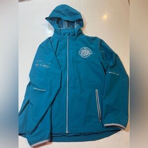 Perry Ellis Teal 2020 Miami Super Bowl Volunteer Windbreaker Jacket
